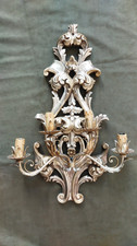 Barock Wandleuchter - Holz gefasst - Silber/Gold - Vintage