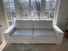 Sofa, Elegante Hans-Kaufeld-Ledercouch – Weiß, modern & top gepflegt (De Sede)