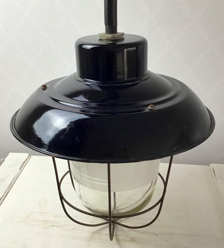 Alte emaille lampe fabriklampe - emaille,