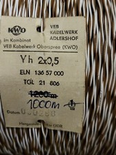 1000m KLINGELDRAHT DÜNN weiß/braun Modellbahn Puppenhaus YV2x0,5 DDR Draht