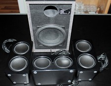*3 St. Philips Centerlautsprecher+Subwoofer*Schwarz*