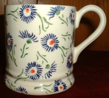 EMMA BRIDGEWATER 1/2 PINT BECHER ORIGINAL CORN FLOWER BRIDGE BACKSTAMP 1999 4 CHARITY