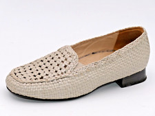 Fasan Damen gewebte Leder Loafers Gr. 5,5 geflochten Halbschuhe Sommer 38  38,5
