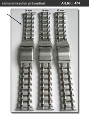 Edelstahlband Uhrenarmband Armband Taucher-Verlängerung matt/poliert #474-26 mm