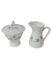 ROSENTHAL Milch und Zucker Set Vintage Weiß Porzellan Blumenmuster