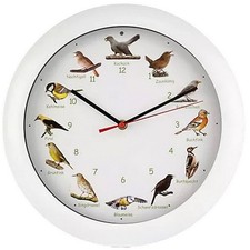 Vogelstimmen-Wanduhr mit 12