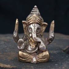 Ganesha Figur silber-gold aus
