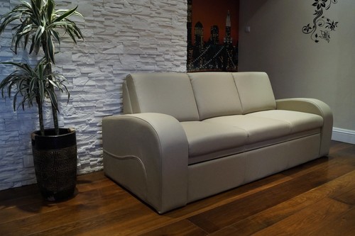 Grau echtleder sofa - echtleder, mit