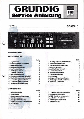 Service manual für grundig - manual,