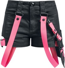 Poizen Industries Short Damen Danger Zone Shorts schwarz/pink Rockwear