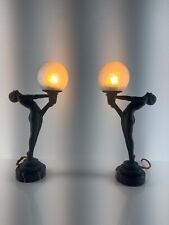 Max Le Verrier „Clarté“ Paar Original Art Deco Lampen 30er Jahre