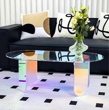 Couchtisch Beistelltisch Acrylglas 95x50x36cm Bunt Kaffeetisch Wohnzimmertisch 