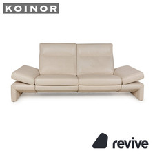 Koinor Eleonora Leder Zweisitzer Creme Sofa Couch elektrische Funktion Sofa