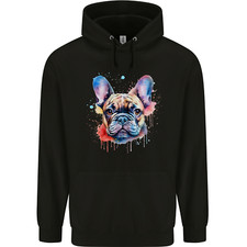 Französische Bulldogge Aquarell Hund Herren Kapuzenpullover