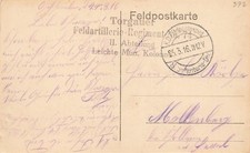 693996) DR Feldpostkt. 1.WK II. Abt. Feldartillerie Regt. Torgau 