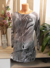 Estelle Jolie * hübsches Long Shirt Pullover teils mit transparent * Gr. 40