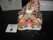 Party Lite Keramik Lebkuchen Teelichthaus Weihnachten Schnee Dorf P7304