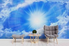 3D Blau Himmel Sonne Tapete