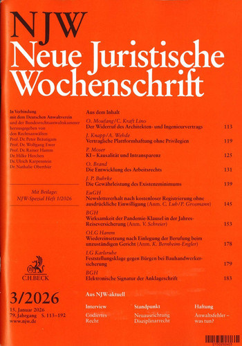 Njw 2026 neue - 3/2026, juristische