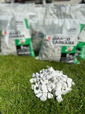 NovaMinerals Weißer Marmorsplitt BIANCO CARRARA 16-32mm 5kg Garten Kieselstein