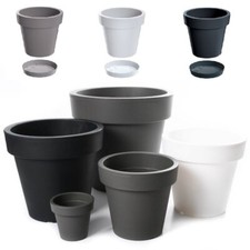 Blumentopf Pflanzkübel Blumenkübel Übertopf Rund mit Untersetzer Größen & Farben