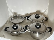 AMC Kochtopf Set 13 tlg. Pfannen, Bräter, Kochtöpfe mit Deckel. Edelstahl