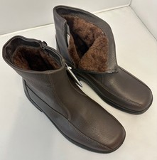 Jomos FEETBACK Winter-Stiefel Reißverschluss Lammfell Futter braun Leder NEU