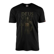T-Shirt DeusVult Kreuzritter Templer Schwert Kreuz Mittelalter #46422