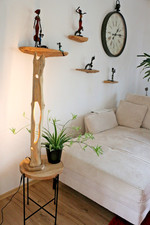 Stehlampe-mit-LED-aus Holz  Schwemmholz Treibholz