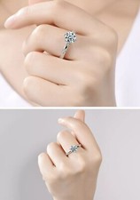 DAMEN RING SOLIDÄR RING ECHT 925 STERLING SILBER HOCHZEIT VERLOBUNG GESCHENK NEU