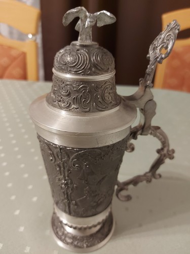 Zinnbierkrug mit deckel - zinnbierkrug,