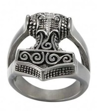 THORSHAMMER Silver Ring Runes