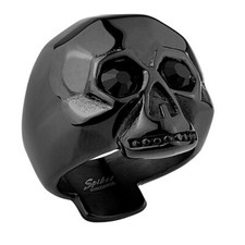 Schwarzer biker ring rocker - schwarzer,