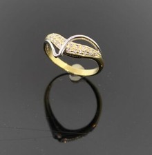 BRILLANT RING 0,18ct AUS 750/ GELBGOLD UND WEISSGOLD NEUWARE ! WERT  1390,- €