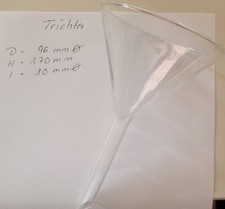 1 Stk Laborbedarf Glastrichter ca. 100 x 175 x 10 mm