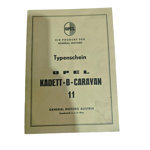 Typenschein opel kadett - typenschein,
