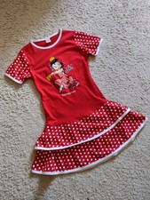 Mädchenkleid, Flamenco aus Spanien, rot, Shirtkleid, 7 Jahre, Maße!