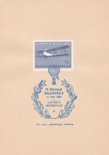 Ballonpost salzburg 1961 - ballonpost, 11.5.1961