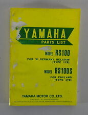 Teilekatalog / Spare Parts list Yamaha RS100 / RS 100 S Typ 1Y8 Stand 01/1977