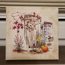 Bild, Handarbeit mit Serviette auf Keilrahmen - Herbst / Deko / Geschenk