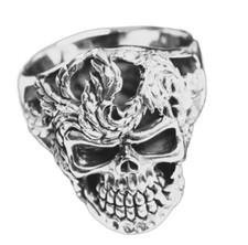 925 Silber Totenkopfring