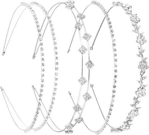 4er set silber tiara - silber,
