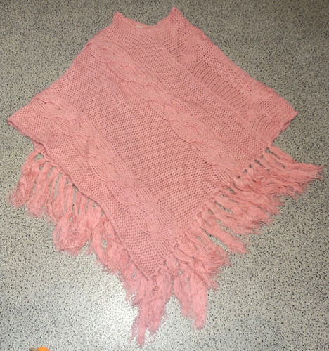 Damen strickponcho rosa - damen,