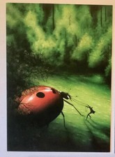 1 Postkarte, Marienkäfer 