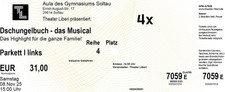 4 Tickets "Dschungelbuch - Das Musical", 08.11.2025, Reihe 4 Mitte, Soltau