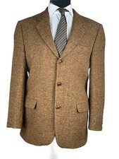 Harris Tweed Blazer aus Wolle - brauner Tweed, 3 Knöpfe, klassischer Schnitt