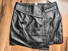 NEU BNYC Broadway butterweicher Kunstleder-Rock Minirock Lederrock Gr. L schwarz