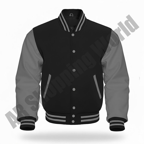 Black varsity letterman wool - black,