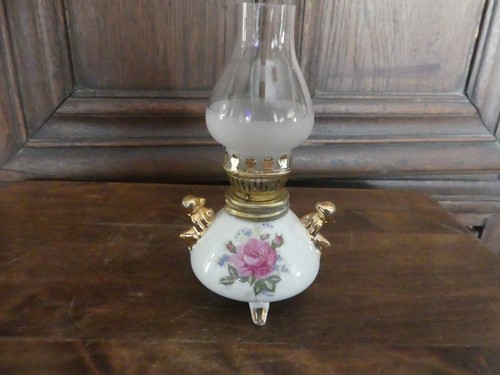 Petroleumlampe porzellan rosen - petroleumlampe,