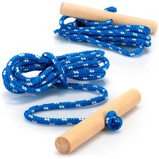 2x Premium Schlittenleine mit Holzgriff - langes Rodelzubehör Zugseil - 180cm